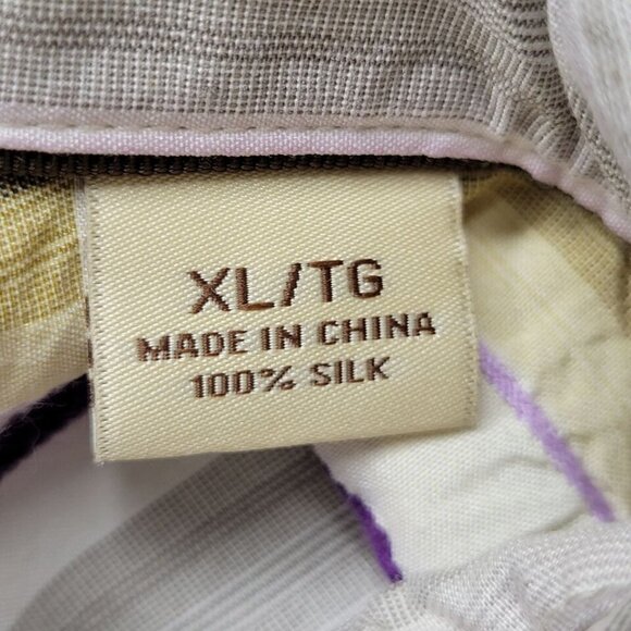 Tommy Bahama Button Down Shirt Size XL Silk Striped Contrast Cuff Chest Pocket - Picture 8 of 14